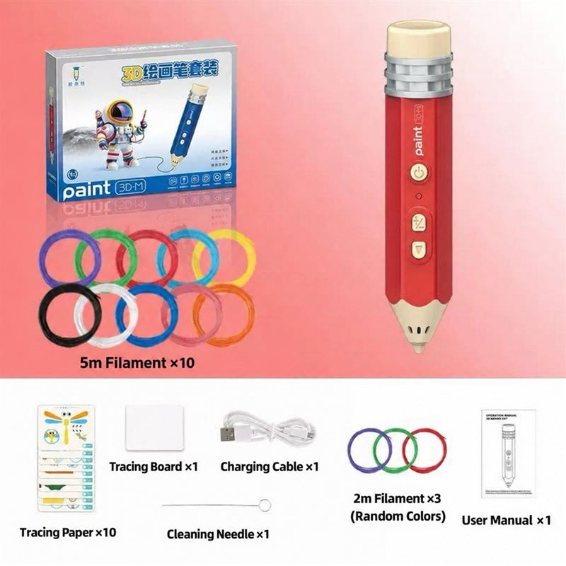 3D Printing Pen Kit for Kids – Rechargeable Starter Set