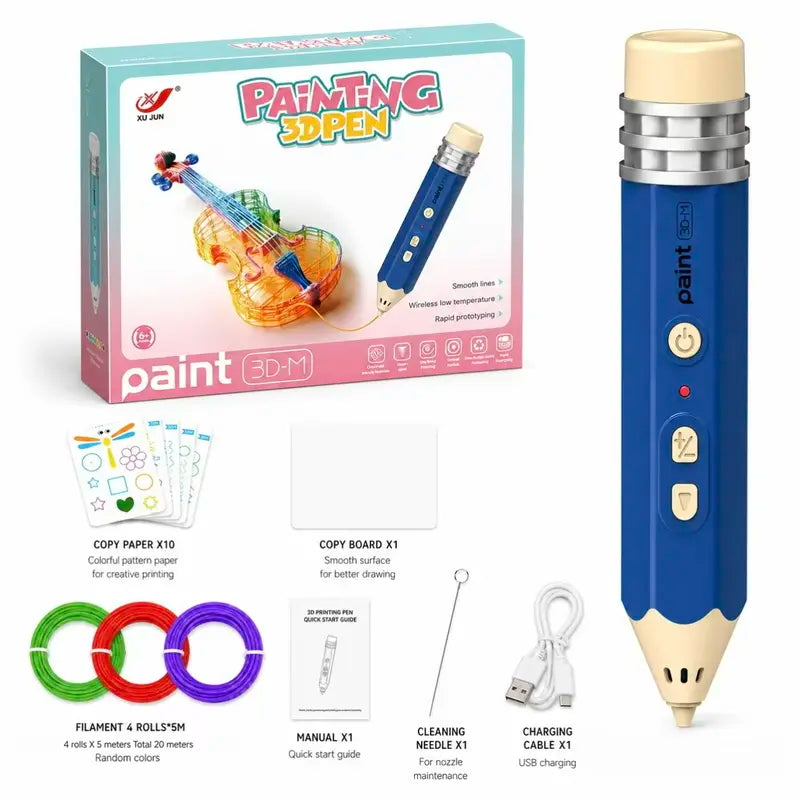 3D Printing Pen Kit for Kids – Rechargeable Starter Set