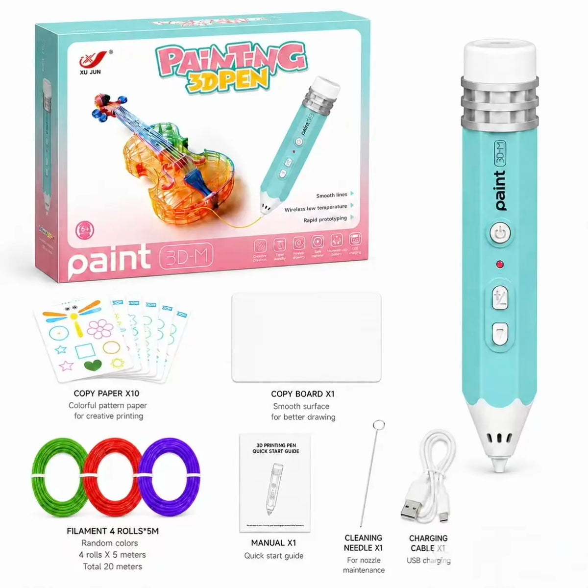3D Printing Pen Kit for Kids – Rechargeable Starter Set
