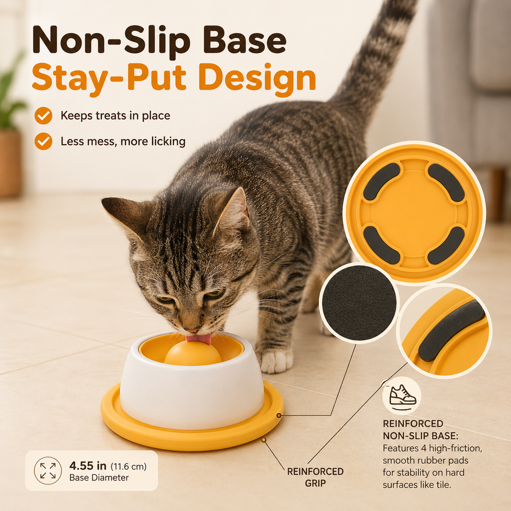 Cat Lick Bowl – Slow Feeder Treat Mat with Suction Base 5